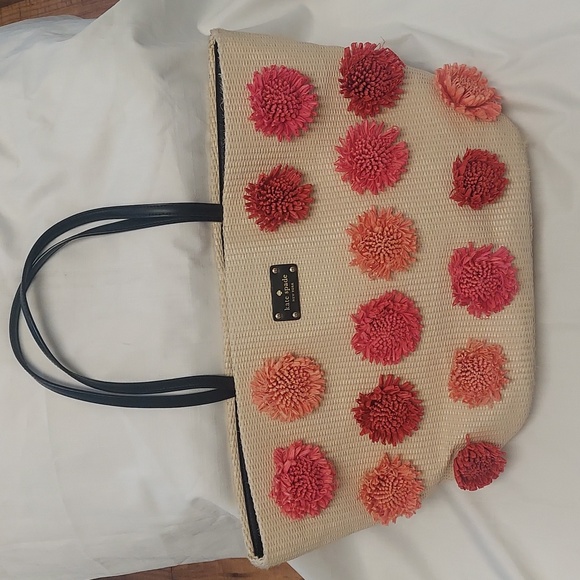 kate spade Bags Kate Spade Straw Floral Tote Beach Bag Poshmark